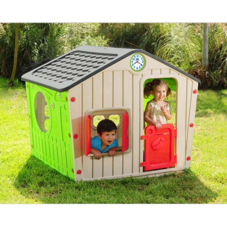 Casetta in Plastica Resina per Bambini Gioco Bimbi da Giardino Esterno