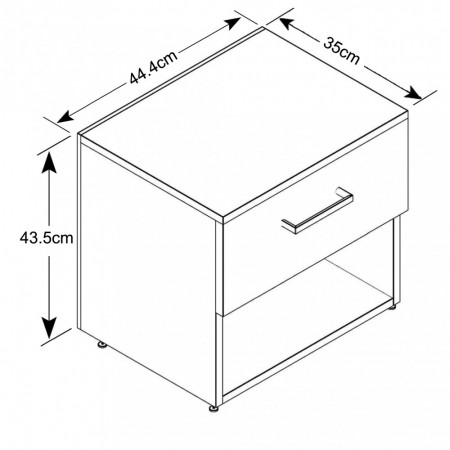 Comodino in Legno Bianco per Camera Cameretta Salvaspazio con Cassetto