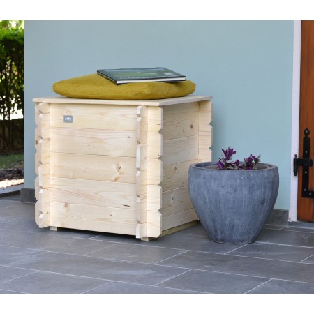 Cassapanca in Legno 60x60 Contenitore Baule Multiuso con Coperchio