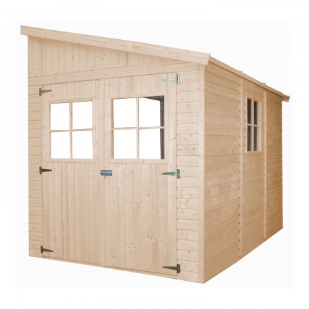 Casetta in Legno da Giardino 3x2 Addossata 3 Pareti 17mm con Pavimento