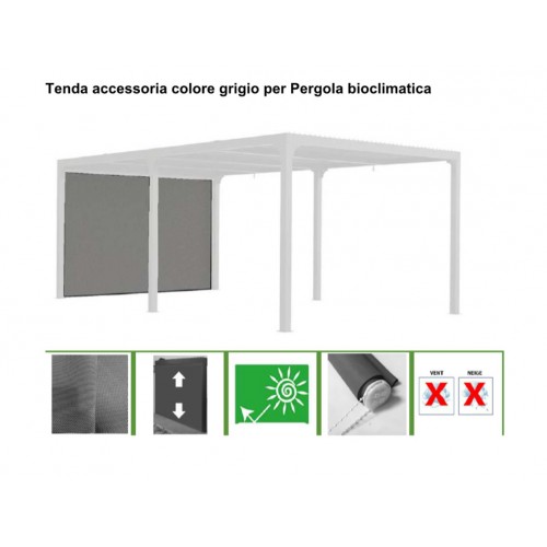 Zanzariera Tenda Laterale 3.4 mt in PVC per Pergola Bioclimatica in Alluminio