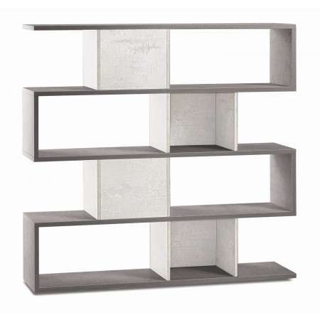 Libreria Modulare Cemento Bianco Moderna Mensole Scaffale Ufficio Studio