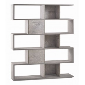 Libreria Modulare Cemento Geometrica Moderna Mensole Scaffale Ufficio 2