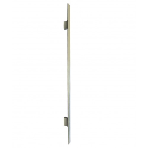 Maniglione per Porta Blindata da 120cm Cromato Satinato Piatto Verticale da Esterno