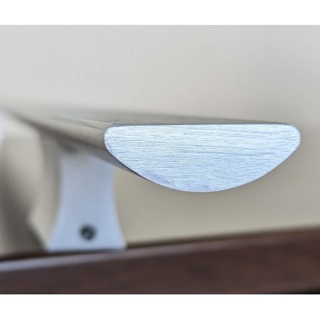 Maniglione per Porta Blindata da 120cm Cromato Satinato Piatto Verticale da Esterno
