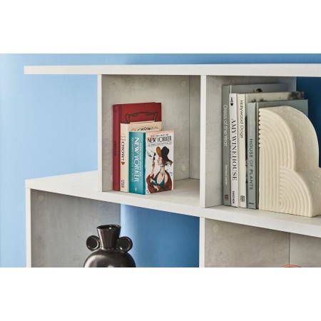 Libreria Modulare Giorno Cemento Moderna Mensole Scaffale Ufficio Studio