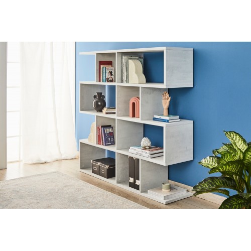 Libreria Modulare Bianco a Giorno Moderna Mensole Scaffale Ufficio Studio