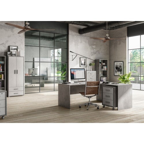 Scrivania Angolare 160x150 cm Cemento Moderna Angolo da Ufficio Studio