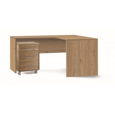 Scrivania 160x150 cm Angolare Noce Legno Moderna Angolo da Ufficio Studio