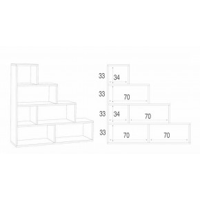 Libreria a Scala Bianco Vani Moderna Mensole Scaffale Ufficio Studio 2