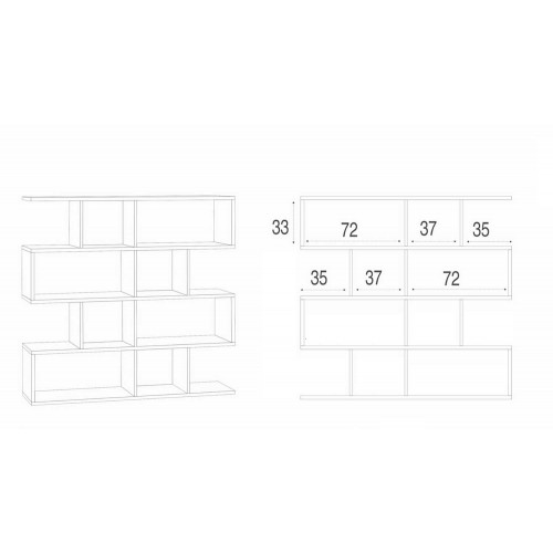Libreria Modulare Cemento Bianco Moderna Mensole Scaffale Ufficio Studio