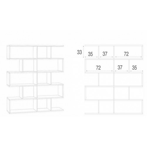 Libreria Modulare Bianco Geometrica Moderna Mensole Scaffale Ufficio