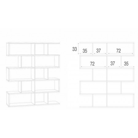 Libreria Modulare Bianco Geometrica Moderna Mensole Scaffale Ufficio