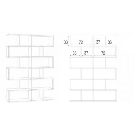 Libreria Modulare Geometrica Cemento Bianco Moderna Scaffale in Legno