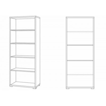 Libreria in Legno Noce con 5 Ripiani a Giorno Ufficio Scaffale Moderna