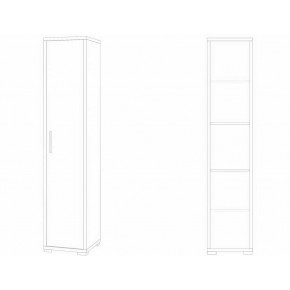 Armadio 180 h 1 Anta Bianco Nero Mobile Ufficio Ripiani a Colonna da Bagno 2