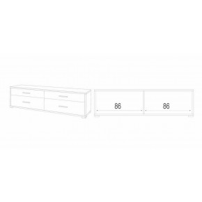 Mobile Moderno Noce Porta TV 4 Cassetti Credenza Cassettiera in Legno 2