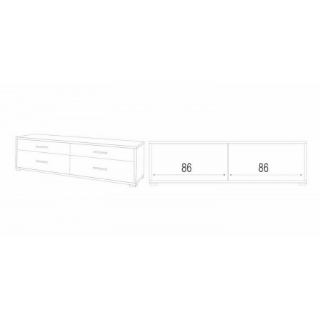 Mobile TV 4 Cassetti Moderno Credenza 180 Bianco Noce Cassettiera Legno