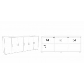 Mobile Basso Armadio 6 Ante 200 TV Moderno Credenza Bianco Noce Legno 2