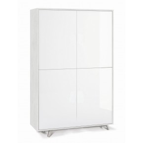 Mobile Armadio Credenza Ripiani 4 Ante Bianco Lucido Soggiorno Madia