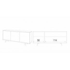 Madia Bianco Lucido Armadio 3 Ante Credenza Contenitore Buffet Soggiorno 2