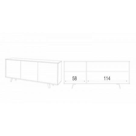 Madia Bianco Lucido Armadio 3 Ante Credenza Contenitore Buffet Soggiorno