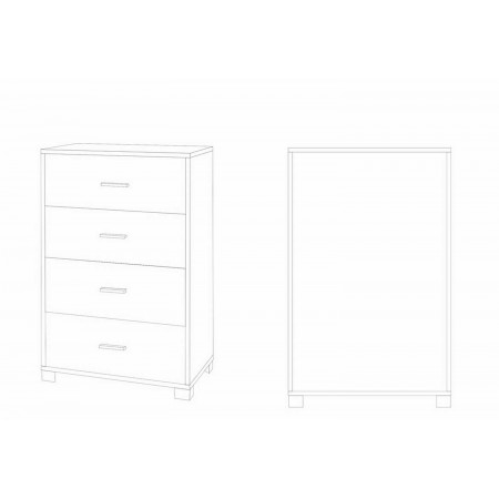 Como Cassettiera Noce Bianco 4 Cassetti da Ufficio Porta Documenti Legno