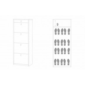 Scarpiera Legno Noce 4 Ante Cassetto Ribalta Doppia 20 Paia Porta Scarpe 2