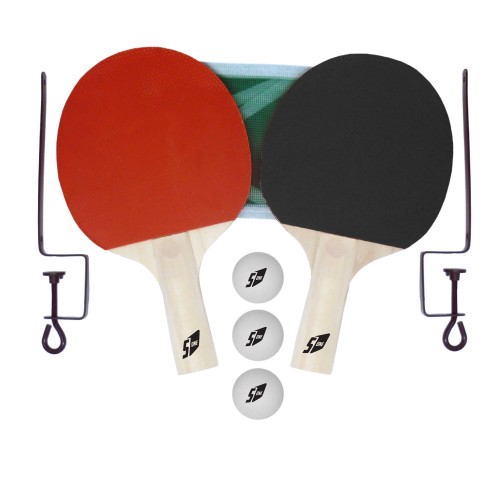 Set Ping Pong 2 Racchette 3 Palline Rete Inclusa Tennis da Tavolo