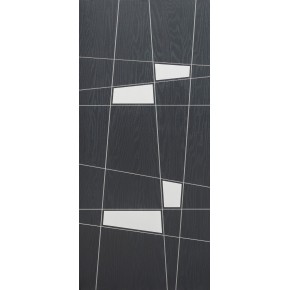 Pannello Trap per Porta Blindata Grigio Pantografato con Inserti Moderni