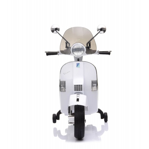 Piaggio Vespa PX 150 Bianca Moto Elettrica da Bambini Batteria 12 V