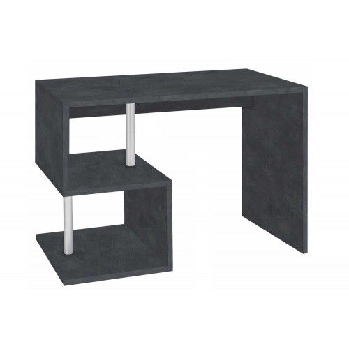 Scrivania con Ripiani Libreria Grigio 100 cm Ufficio Studio