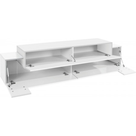 Porta TV Bianco Credenza con Ante a Ribalta 200 Mobile Basso Soggiorno