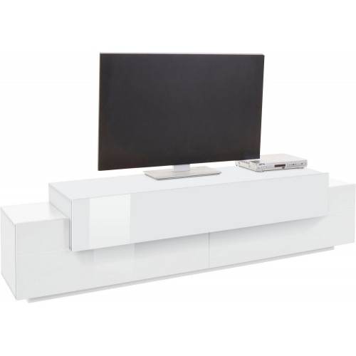 Porta TV Bianco Credenza con Ante a Ribalta 200 Mobile Basso Soggiorno