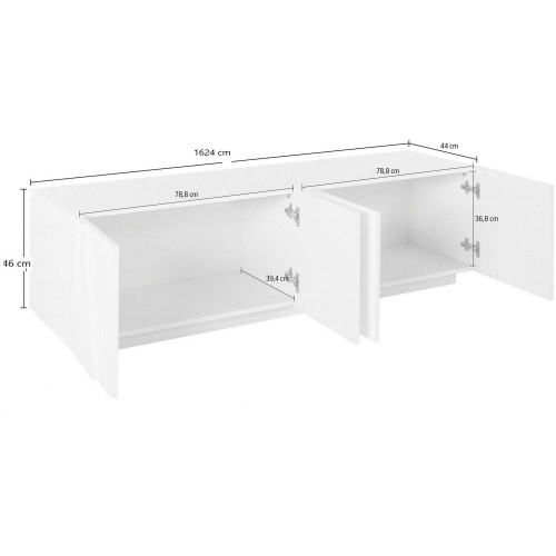 Moderno Porta TV Mobile Ardesia 160 Basso Soggiorno Anta Battente Credenza