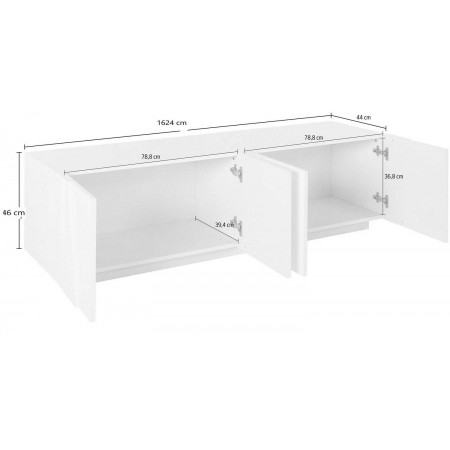 Moderno Porta TV Mobile Ardesia 160 Basso Soggiorno Anta Battente Credenza