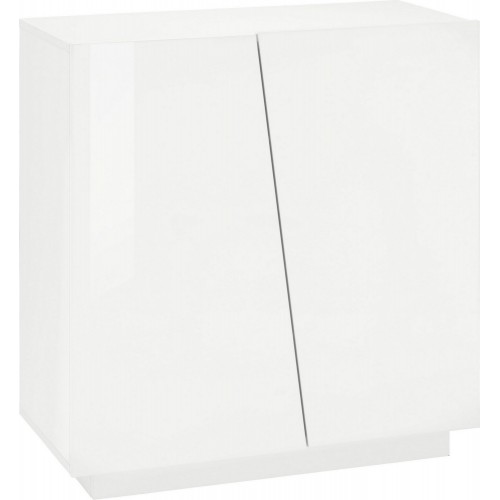 Scarpiera con 2 Ante Battenti Mobile da Ingresso Bianco Lucido in Legno