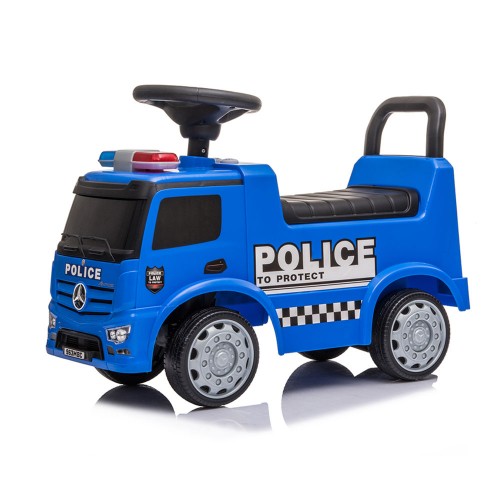 Macchina Cavalcabile Polizia a Spinta Senza Pedali per Bambini Ride On