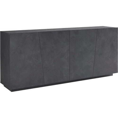 Mobile Ardesia 200 cm Basso con 4 Ante Credenza Moderna per Soggiorno
