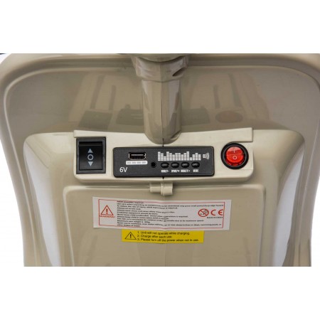 Piaggio Crema Vespa Mini con Sidecar Elettrica da Bambini a Batteria 6 V