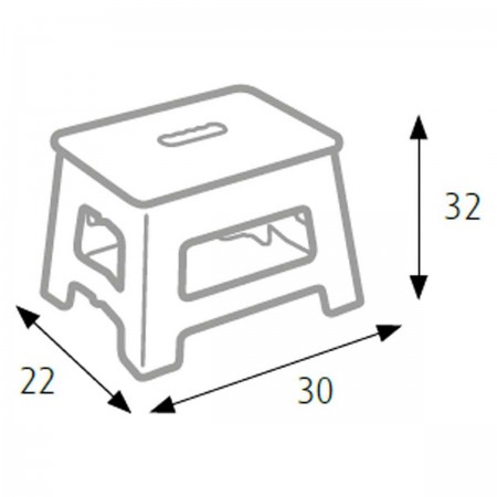 Sgabello Bianco Pieghevole Salvaspazio per la Casa Alto 32 cm in Plastica