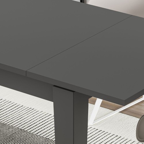 Tavolo da Pranzo Antracite 120x80 Allungabile 160x80 Moderno Rettangolare