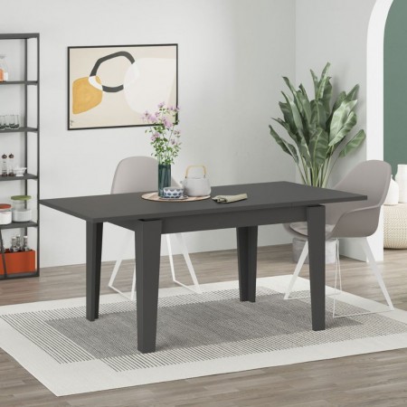 Tavolo da Pranzo Antracite 120x80 Allungabile 160x80 Moderno Rettangolare