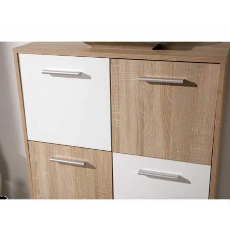 Credenza Buffet Moderna Bianco Rovere Sonoma Mobile Dispensa Soggiorno Salotto