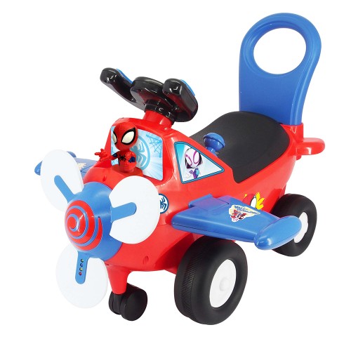 Macchina Cavalcabile per Bambini Spiderman Aeroplano a Spinta con Elica