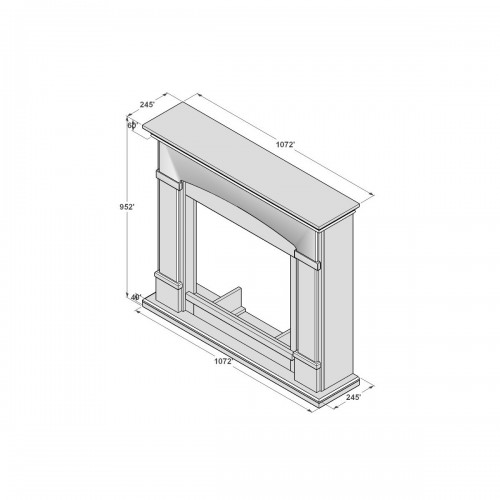 Cornice per Camino Elettrico Tagu Helmi Grigio in Legno MDF Caminetto