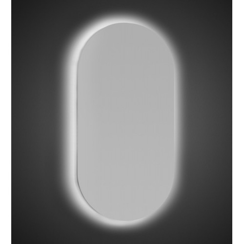 Specchio con Illuminazione a Led 63x110 cm per Bagno Ovale Reversibile