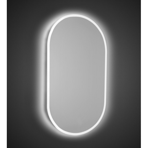 Specchio Ovale Retroilluminato a Led 63x110 cm per Bagno Reversibile