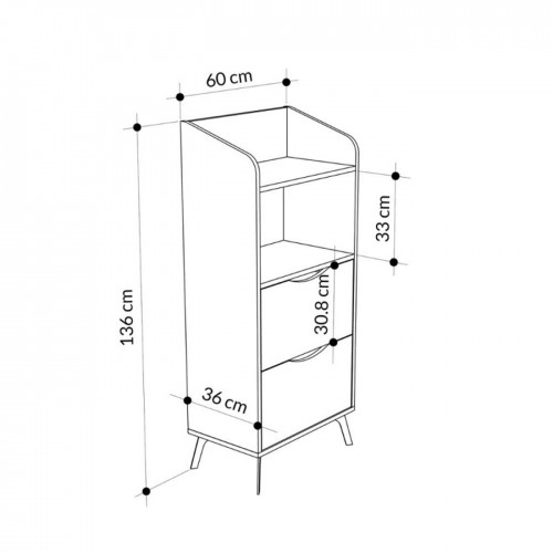 Mobile Multiuso da Cucina per Forno Microonde in Legno con Cassetti Mocha
