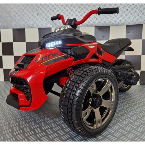 Moto Elettrica per Bambini Spyder a Batteria Motocicletta 3 Ruote Rosso